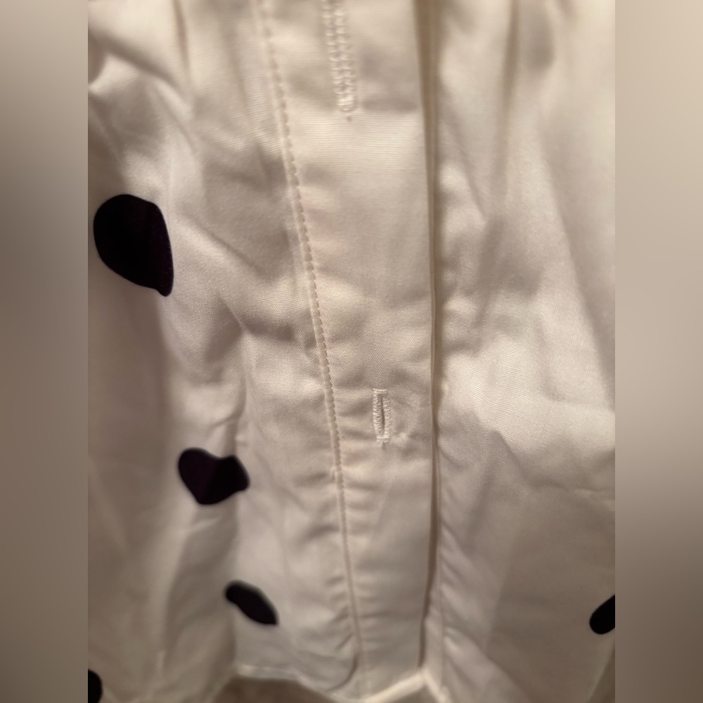 Women’s Elegant White and Black Polka Dot Mini Dress - Picture 5 of 7